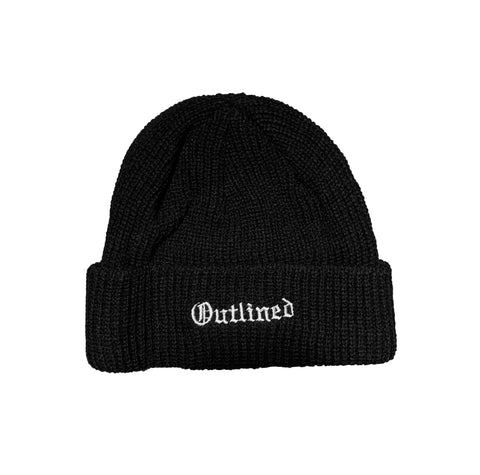 Outlined Beanie Black