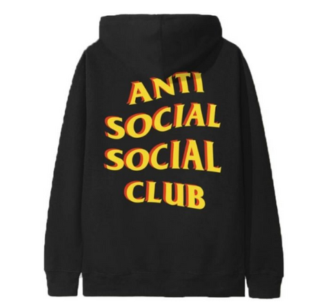 Anti Social Social Club Yellow Print 2D Black Hoodie
