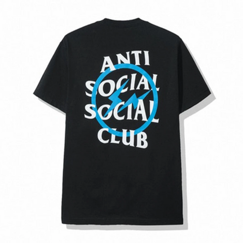 Anti Social Social Club Fragment Blue Bolt Tee Black