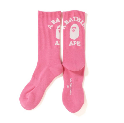 Bape College Socks Pink