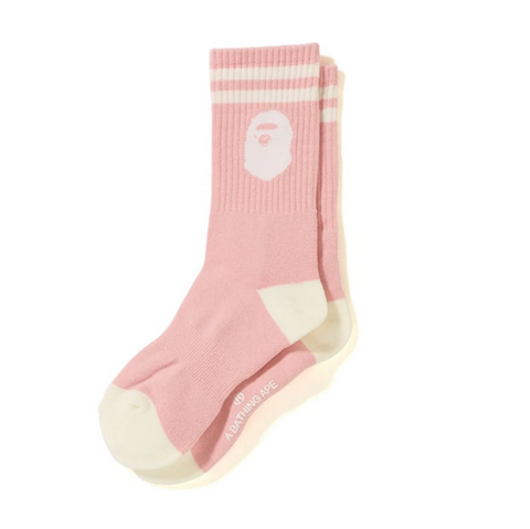 Bape Ape Head Socks Pink